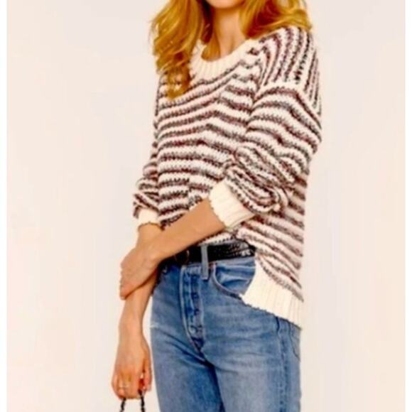 Lumiere Striped Pullover Knit Multi Colored Sweater - Picture 1 of 8